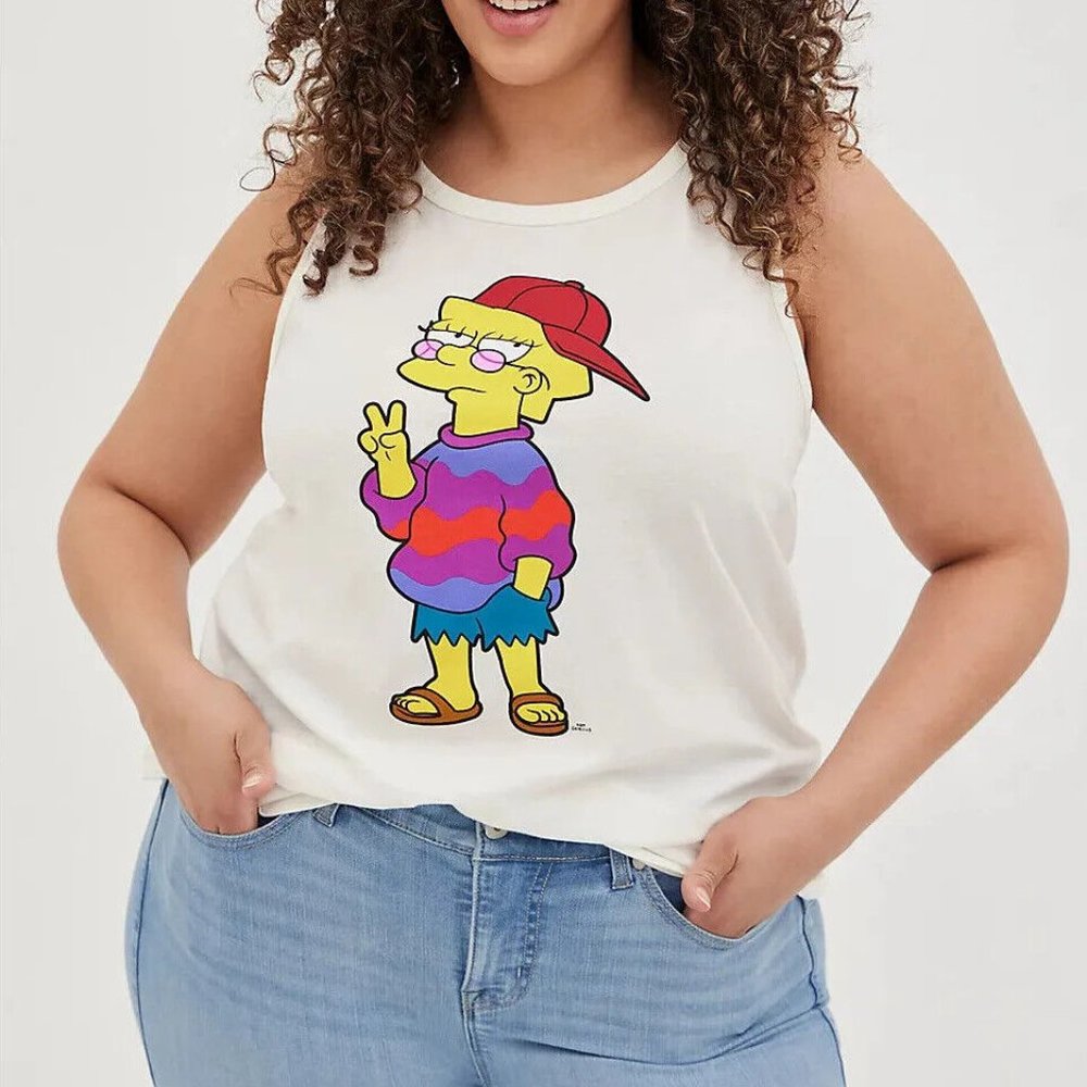 Torrid 2X The Simpsons Lisa Hippie Girlfriend Tank Top (18-20) Plus